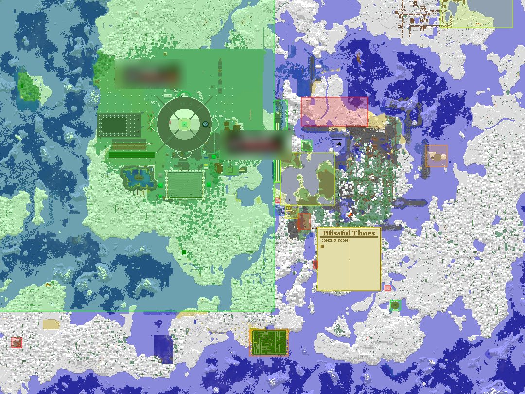 The live map of the Bliss Realm with player claims and builds
